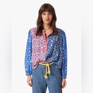 XiRENA Huntley Cotton & Silk Top in Fiesta Size Small